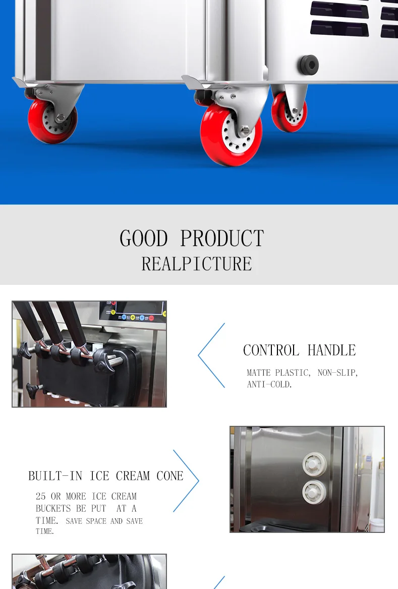 Commercial 3 flavor soft serve ice cream machine factory price