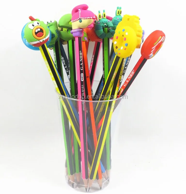 Cute Design 3d Cartoon Pencil Topper/ Custom Rubber Pen Topper - Buy 3d ...