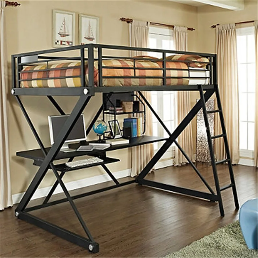 Pas cher z chambre cadre métallique enfants étude loft lits, lit ...