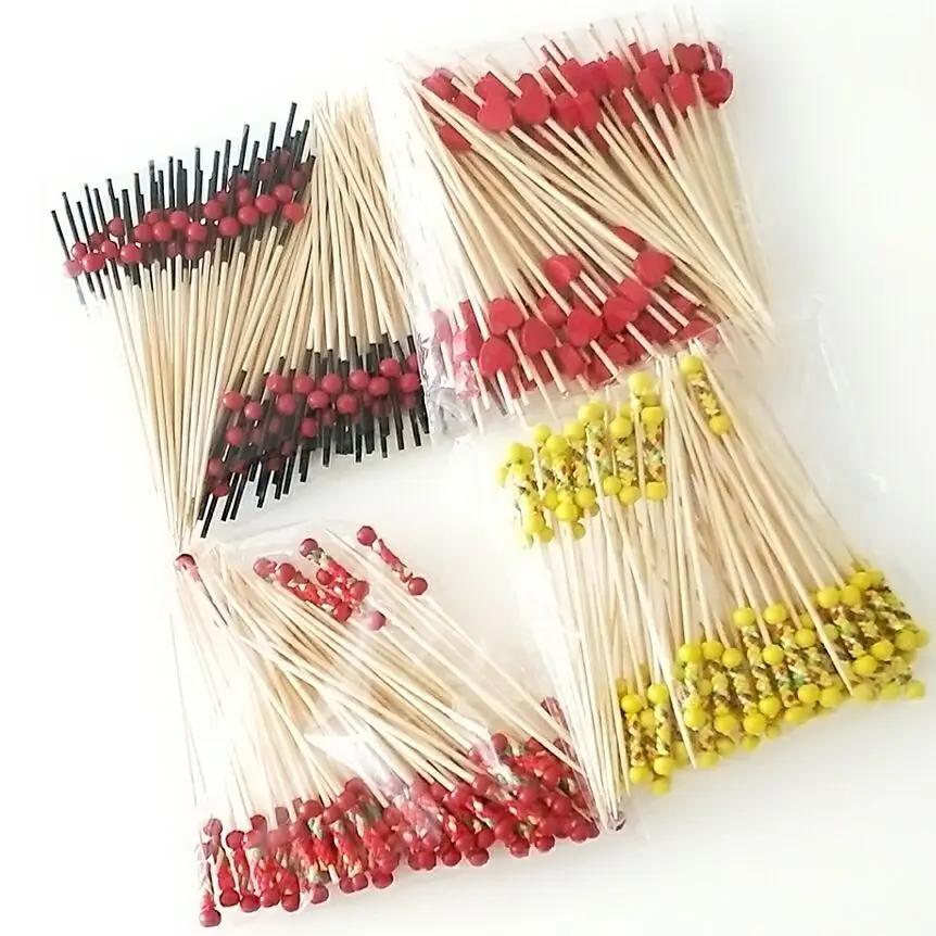 Decorated Bbq Bamboo Skewer For Party,Restaurant,Bar,Hotel/sandwich Picks/colored Bamboo Skewers