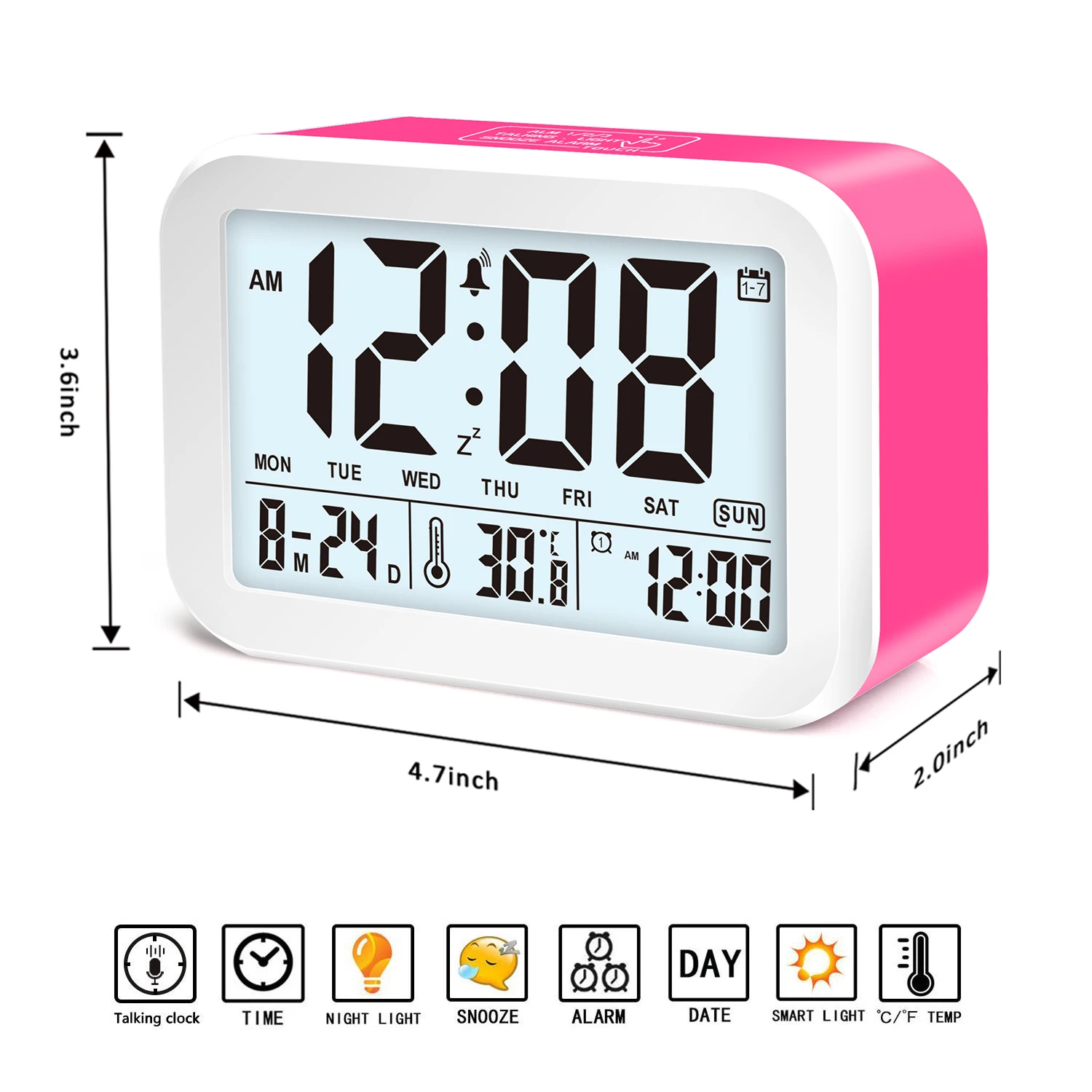 Hot Selling Large Display Clock Digital Moving Alarm Clock,Home