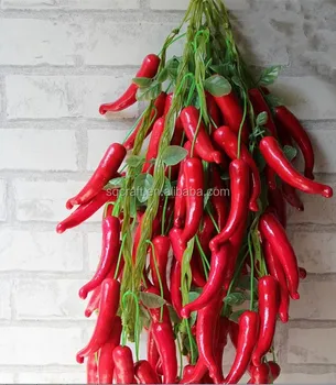 Hot Lifelike Decorative Artificial Pepper String Fake Chili Hot Lifelike Decorative Artificial Pepper String Fake Chili Vegetable Faux Fruit Home House Office Kitchen