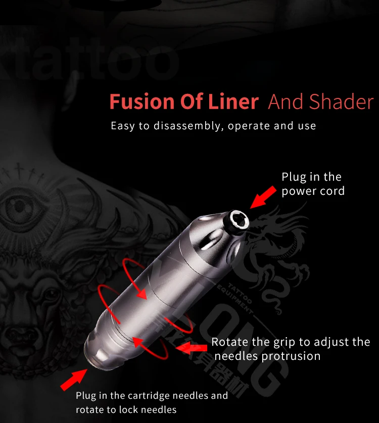 Yilong Professional Tattoo Kingkong Pen Machine 8 Tattoo Gun