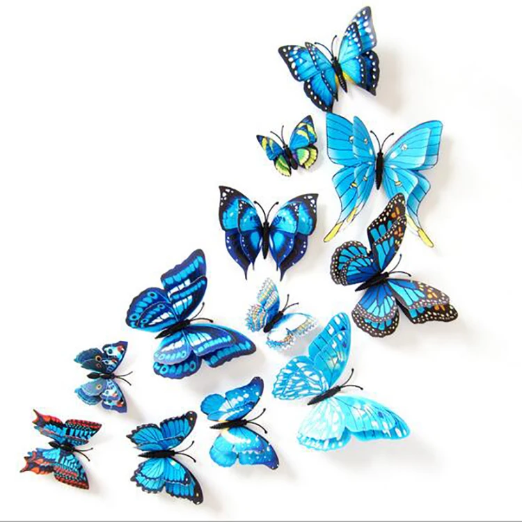 Realistic 12 Pieces 3d Butterfly Stickers For Home Decoration - Buy 3d ...