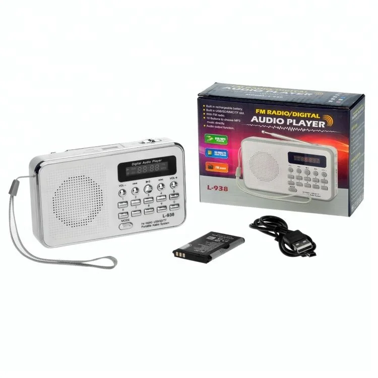L-938 Mini-FM-Radio Digital 1,5Zoll 3W Stereo-Lautsprecher MP3-Audio-Player H9C9 
