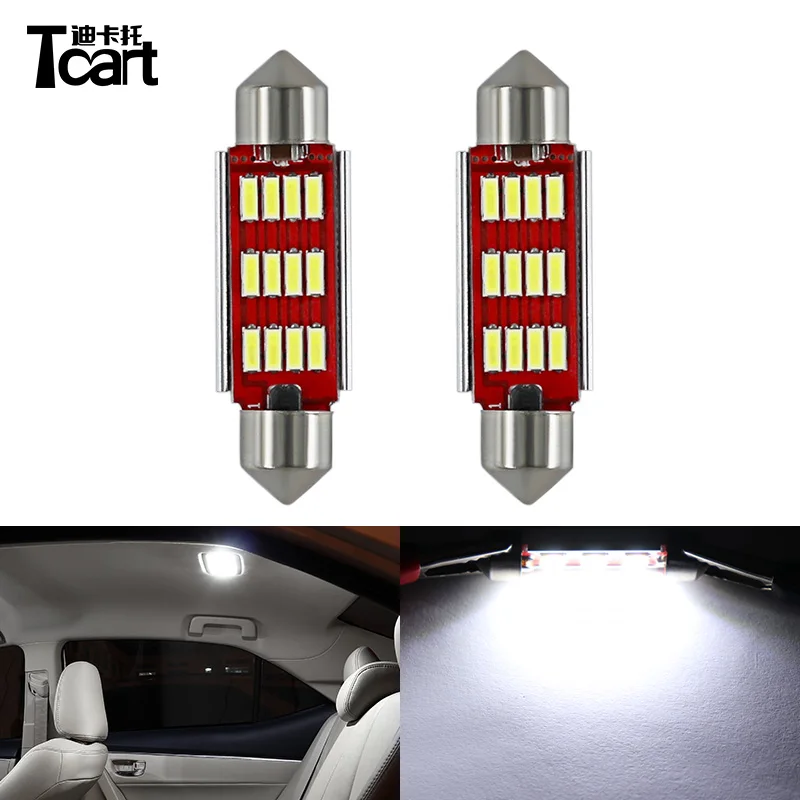 Car interior Dome Light Festoon C5/ W 41/ mm DC 12/ V LED auto cupola lampada bianco