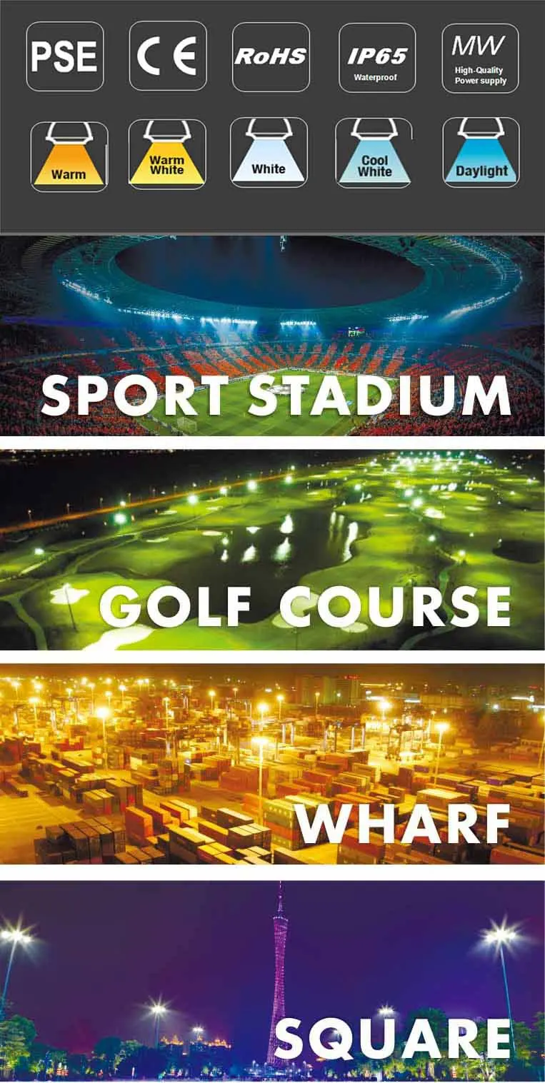 Led stadium lighting high mast light 150w 200w 300w 400w 500w 800w 1000w 1500w IP65 outdoor led flood light