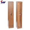 Heavy duty steel bent wood grain double lock wooden gun safe box