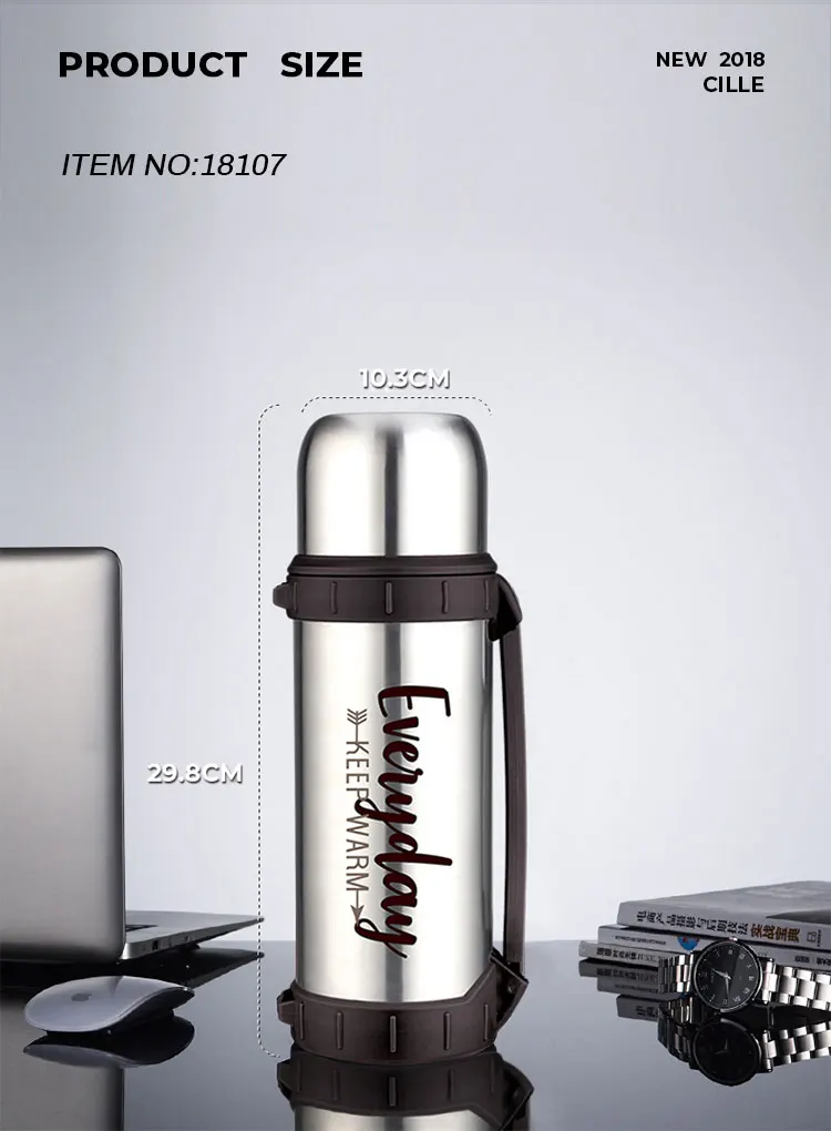 Cille 1.1l Custom Sport Travel Coffee Bottle Double Wall Vacuum 18/8