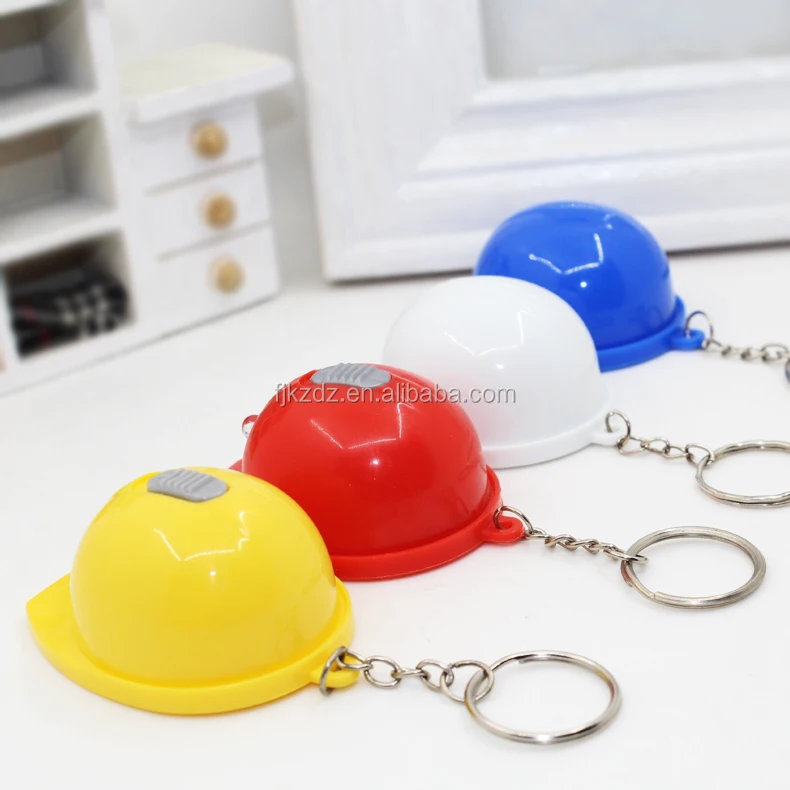Led Helmet Keychain,Mini Hard Hat Keychain Light,Led Keyholder With