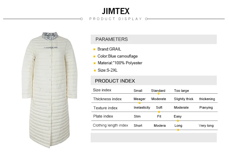 Professional modern design women duck down coat long