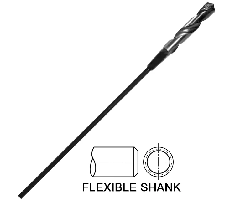 Flexible Shank Installer Masonry Drill Bits for Concrete Masonry Drilling
