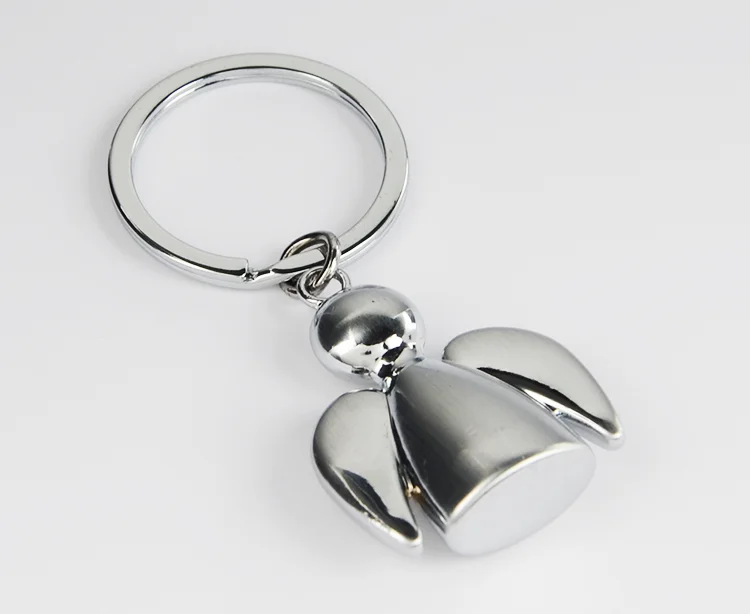 Promotion custom logo design zinc alloy 3D design angel shape metal keychain