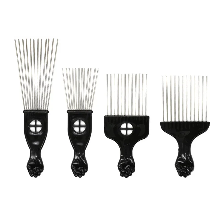 New Arrival Anti-static Afro Hair Styling Fist Metal Fork Flat Comb ...