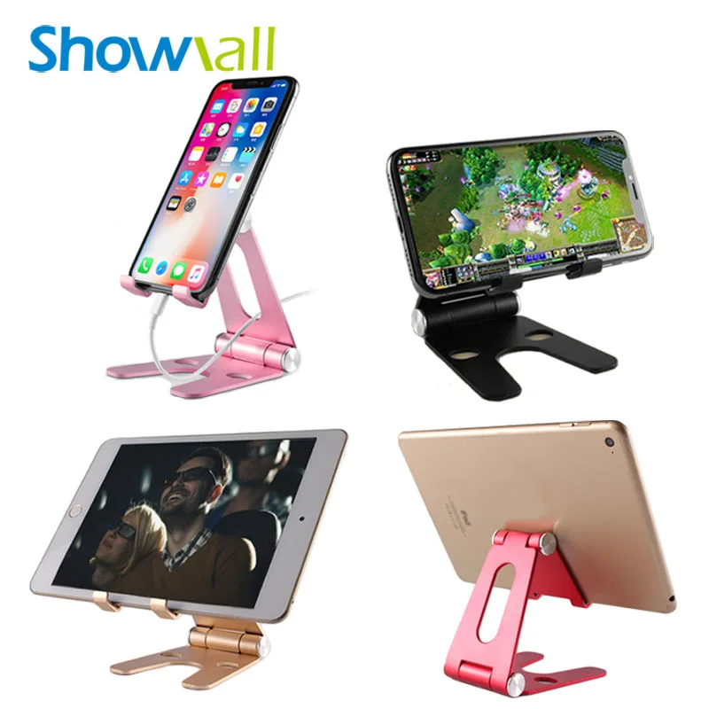 Handy foldable metal stand support to smartphone table desktop bedside tablet mount holder for ipad