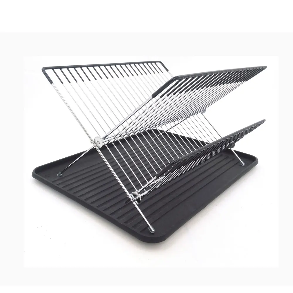 Space Saving Kitchen Storage Collapsible Folding Metal Dish Drying Rack