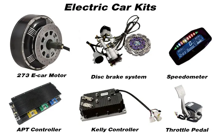 High Efficiency dual 8000W 273 50H V3 electric car hub motor conversion kits