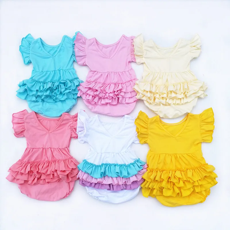 Latest design newborn clothes solid color baby girl clothes romper
