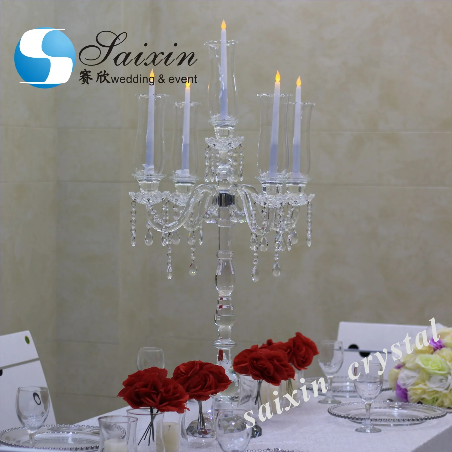 Bling 5 Pcs In Set Crystal Candlestick Event Decoration Equipment Buy
