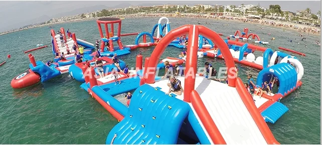 Biggest Floating Aqua Park Playground/ Inflatable Water Air Obstacle Course For Business Rental
