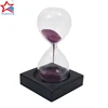 Magnetic sand timer hourglass with wooden base