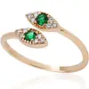 brass gold plated jewelry wholesale double eye charm turkish lucky eye ring
