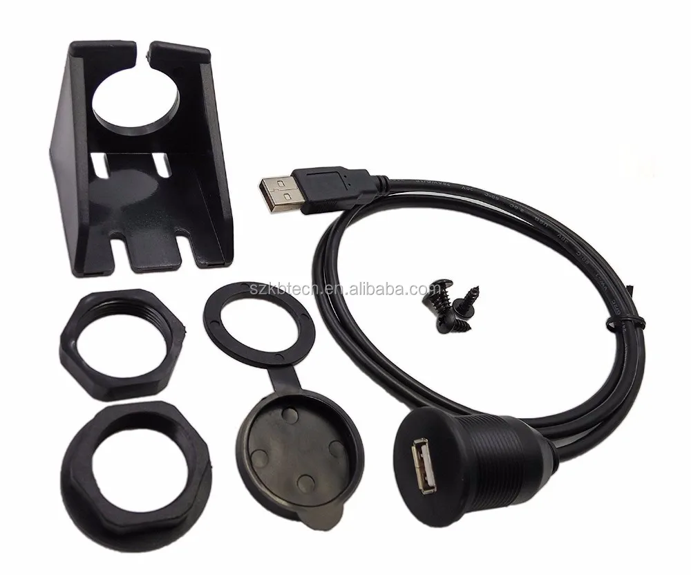 In Car Dash Flush Mount Usb Extension Cable Male Plug To Female Socket