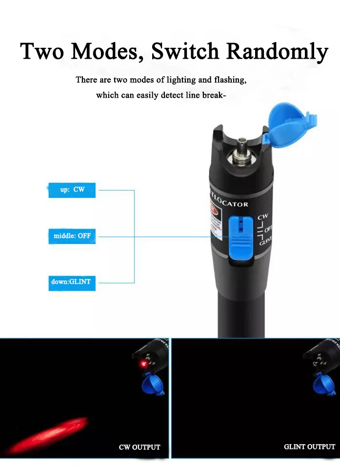 Fiber Optic Handle Optical Power Meter  and 5km 1mW Visual Fault Locator Fiber Optic Cable
