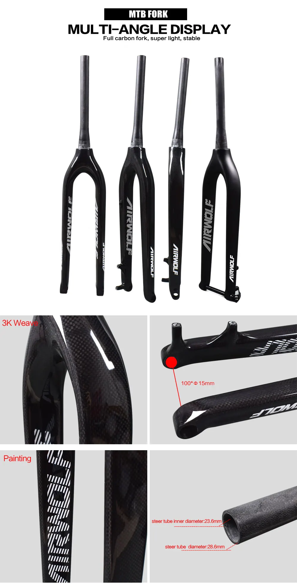 Carbon Fork 29er Tapered With Thru Axle 