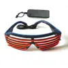 Double Colors EL Wire LED Neon GLowing Flashing Shutter Shaped Glasses Powered by 2AA Batteries For Party Wedding Decoration