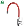 Freely twisted silicone pipe kitchen sink mixer tap red color