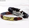 Snap wrap bracelets genuine leather engravable leather bracelets with double hearts