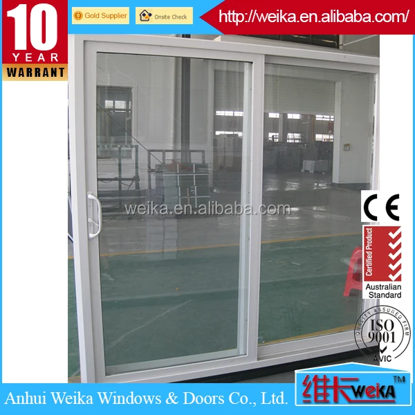 White Right-Hand Vinyl Sliding Patio Door with LowE Tempered Grid Glass