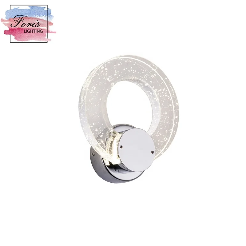 Private decorative crystal bathroom lights ring led wall light bubble lamp acrylic vanity light