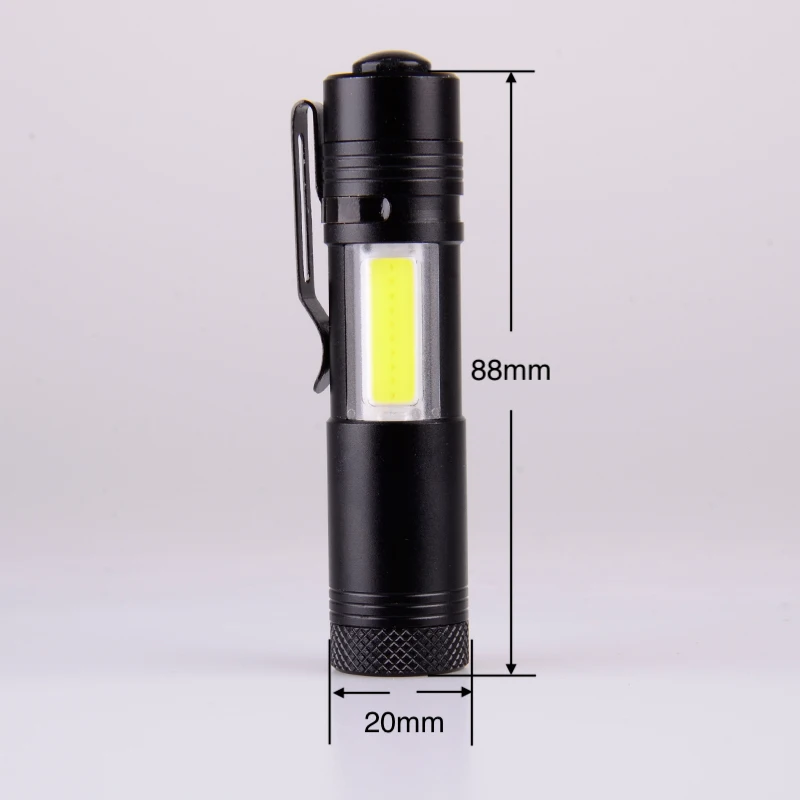 Wholesale Amazon High Power COB LED Portable AA 1.5V Super Bright Aluminum Alloy Mini Torch led Flashlight