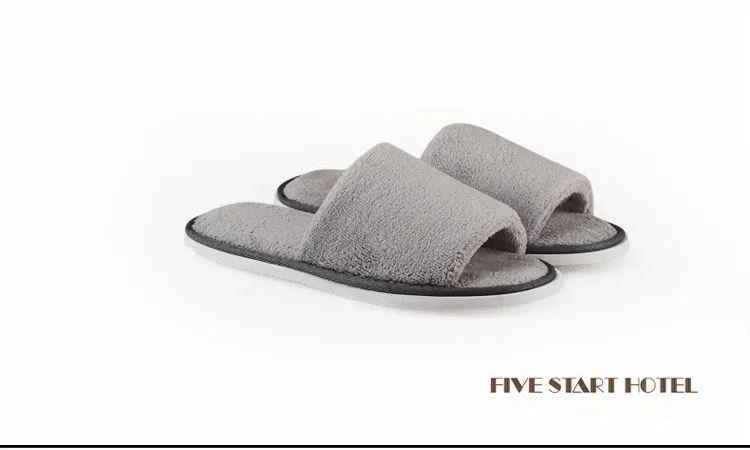 Five-star Hotel and hotel pure white coral velvet slippers with thick sole and non-disposable housekeeping slippers