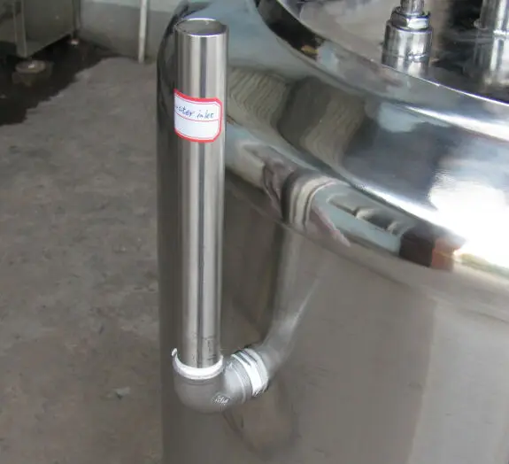 heating medium inlet pipe for batch pasteurizer