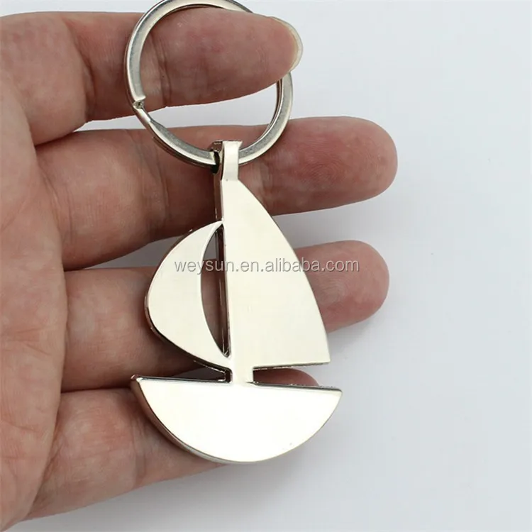 Double Sail Boat Key Chain Ship Keyring Vessel Keyrings Bag Keychain