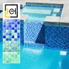 mix green anti slip water wave texture ceramic tile for swimming pool