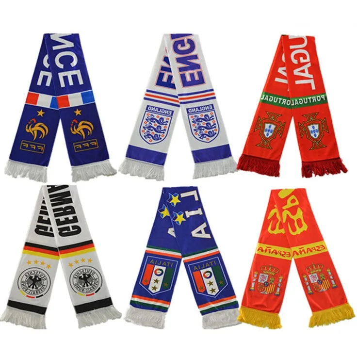 Sc0022 Acrylic Soccer Scarf Custom Print Knitted Jacquard Holland