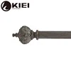 Household Article cheap carbon steel windows metal single curtain rods flower finial brackets