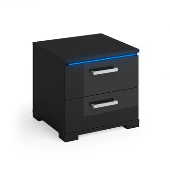 Two Drawer Melamine Folding White Bedside Table Nightstand