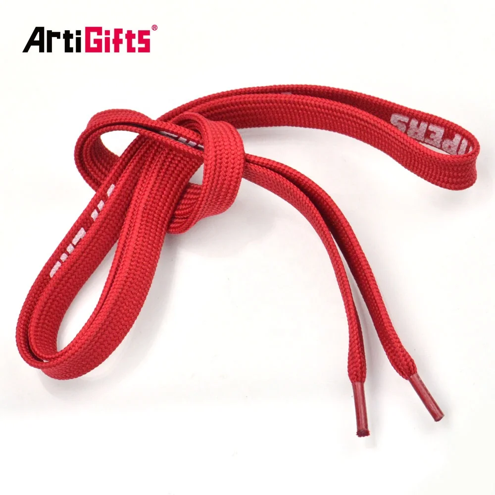 Free Design Red Polyester Braided Custommade Sport Ribbon Shoelaces Buy Nylon Shoelaces