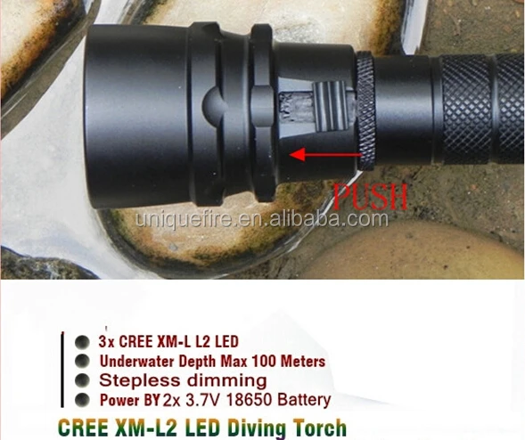 3000 Lumen 3x cree XM-L T6 LED Underwater 100M Scuba Diving led Flashlight