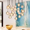 JYL-SJD099 Crystal bubble ball meteor shower rectangular glass pendant 24 lights for coffee bar