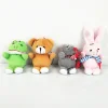 Promotion Cheap Cute Plush Toy Animal Keychain Wholesale Mini Cartoon Stuffed Animal Soft Toy Plush Rabbit Mouse Frog