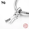 Hot Sale Original Hairdressing Tools Scissors And Comb Charm 925 Sterling Silver
