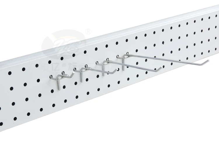 Metal Pegboard Hooks 25mm Hole Spacing Hanging Hooks Single Line Supermarket Display Used Panel