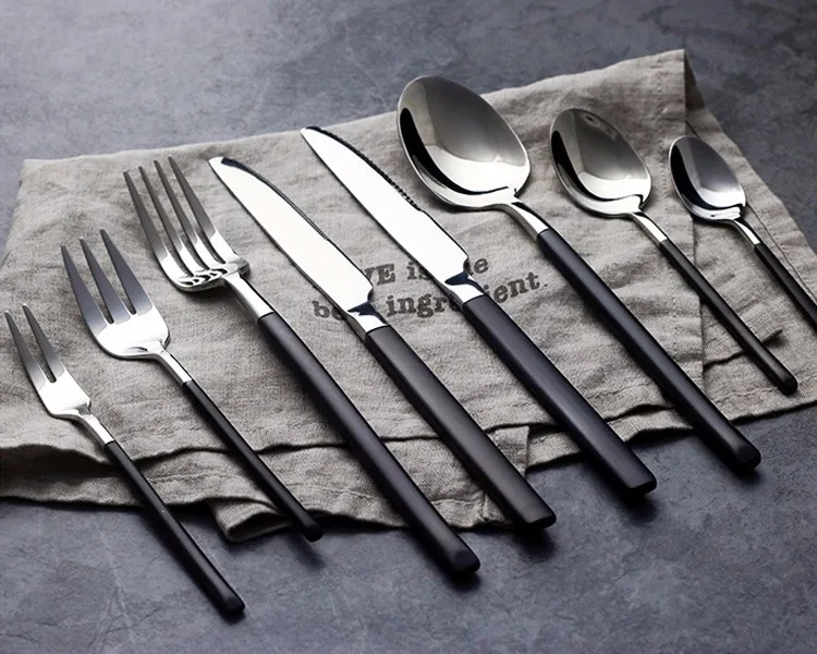2019 Luxury Cutlery Set Stainless Steel Black Handle Flatware Buy Cutlery Set Stainless Steel