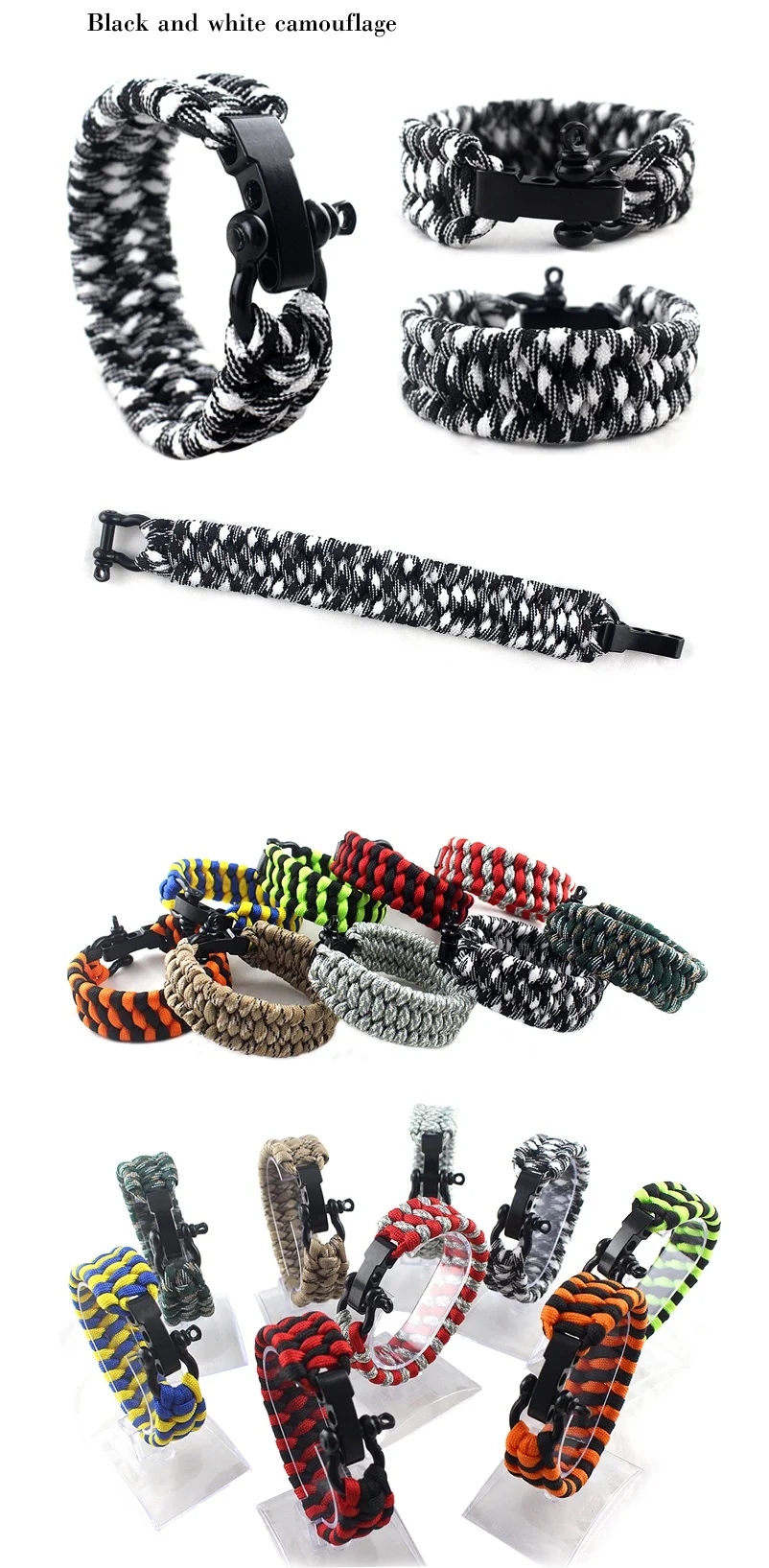 Wild Adventure Surviving Boys Paracord Bracelets For Outdoor Camping